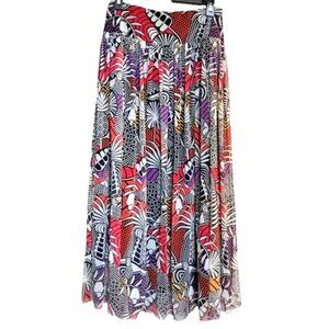Farm Rio x Anthropologie Tropical Maxi Skirt L Resort Vacation Maximalist Boho
